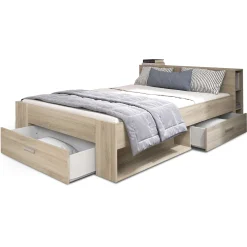 Bett Polly 140 x 190 cm-Kronberger Eiche