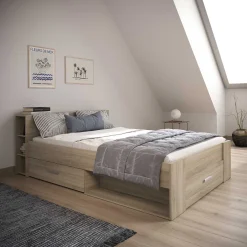 Bett Polly 140 x 190 cm-Kronberger Eiche