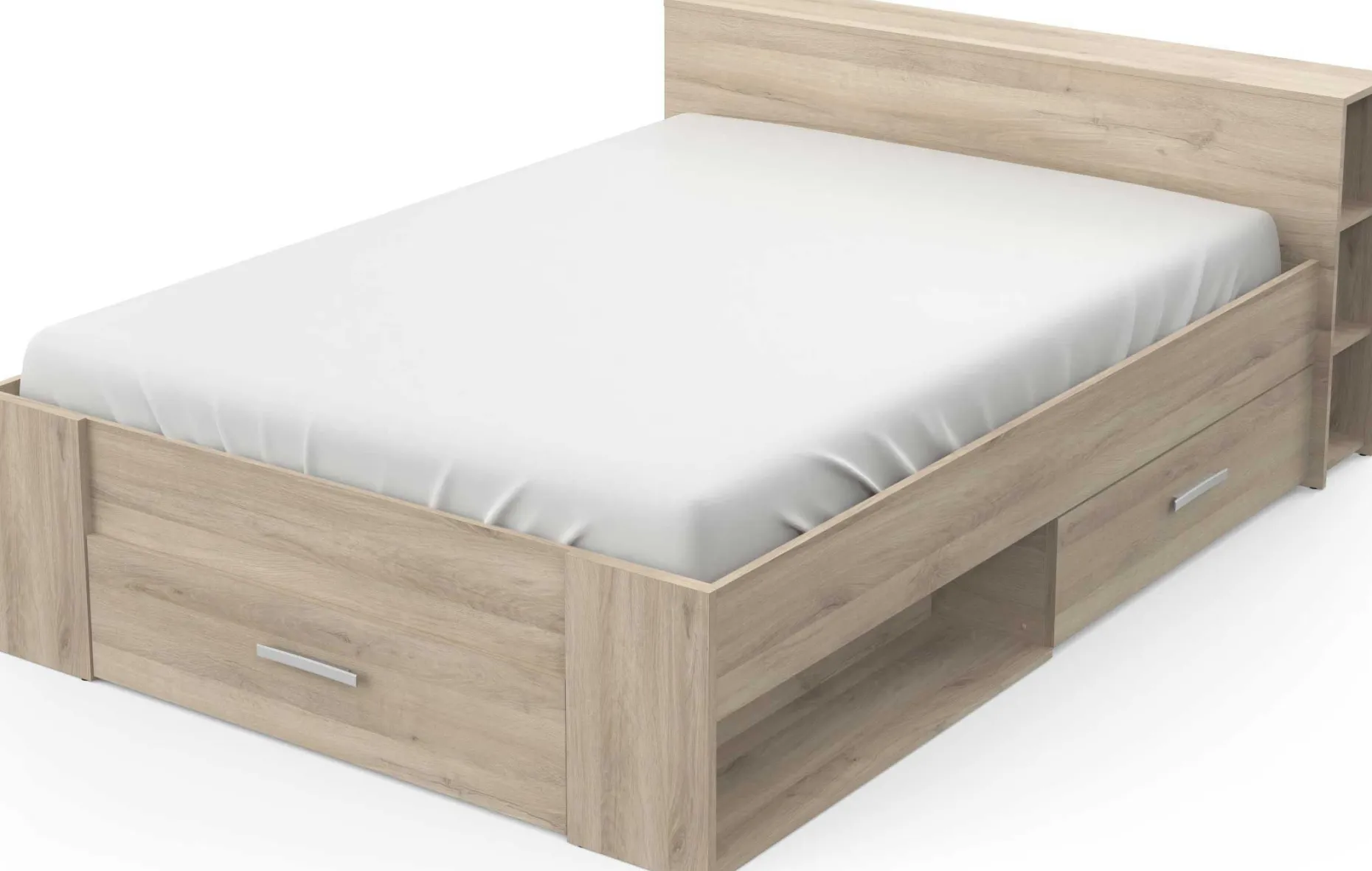 Bett Polly 140 x 200 cm-Kronberger Eiche