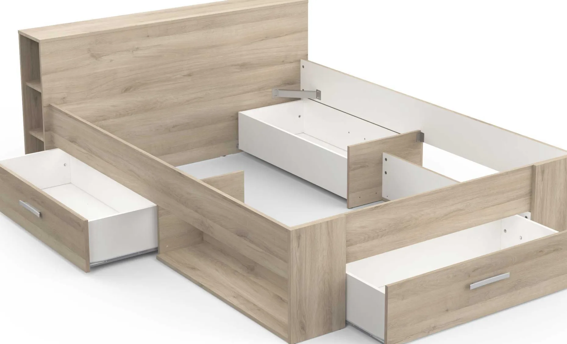 Bett Polly 140 x 200 cm-Kronberger Eiche