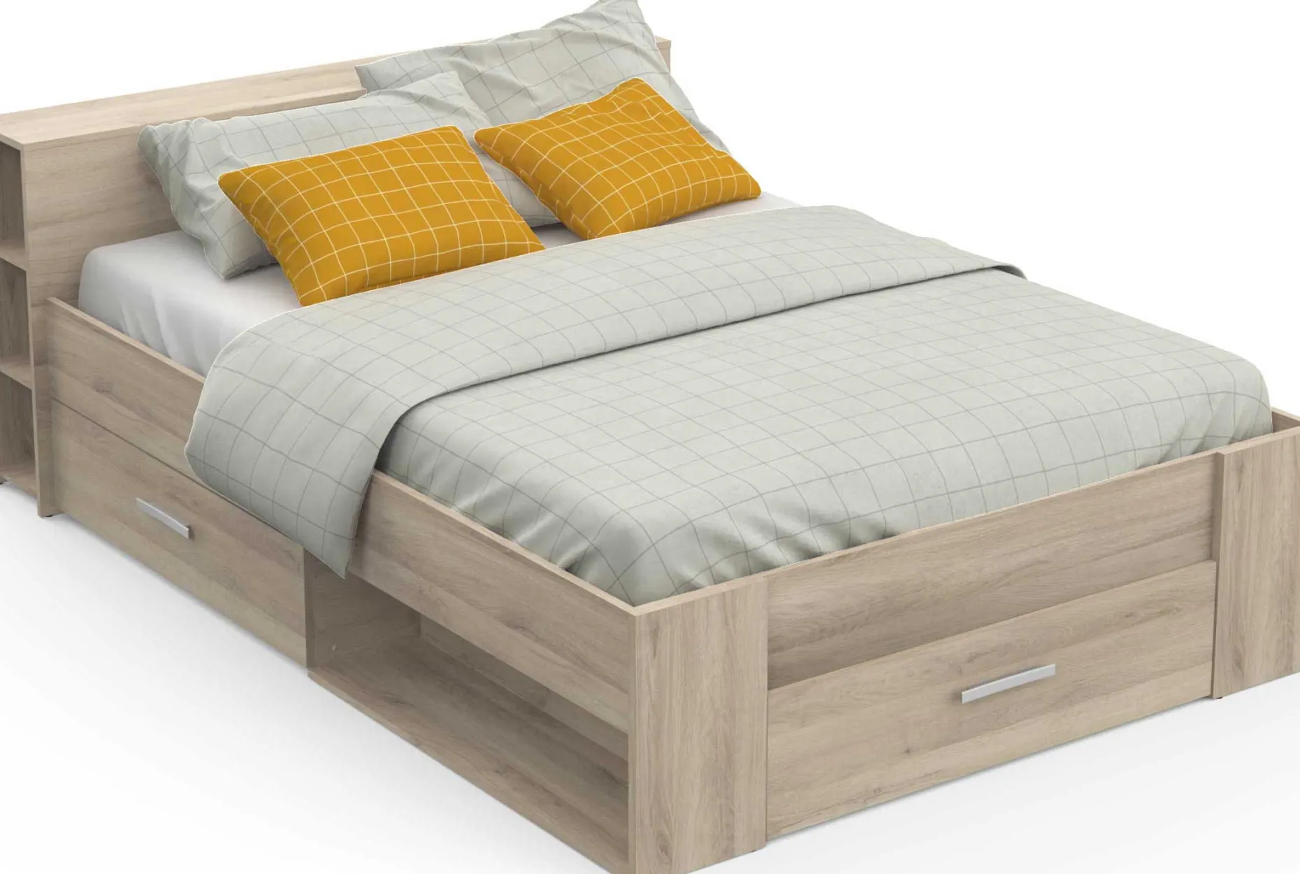 Bett Polly 140 x 200 cm-Kronberger Eiche