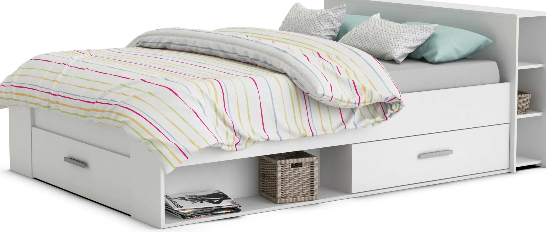 Bett Polly 160 x 200 cm-matt weiß