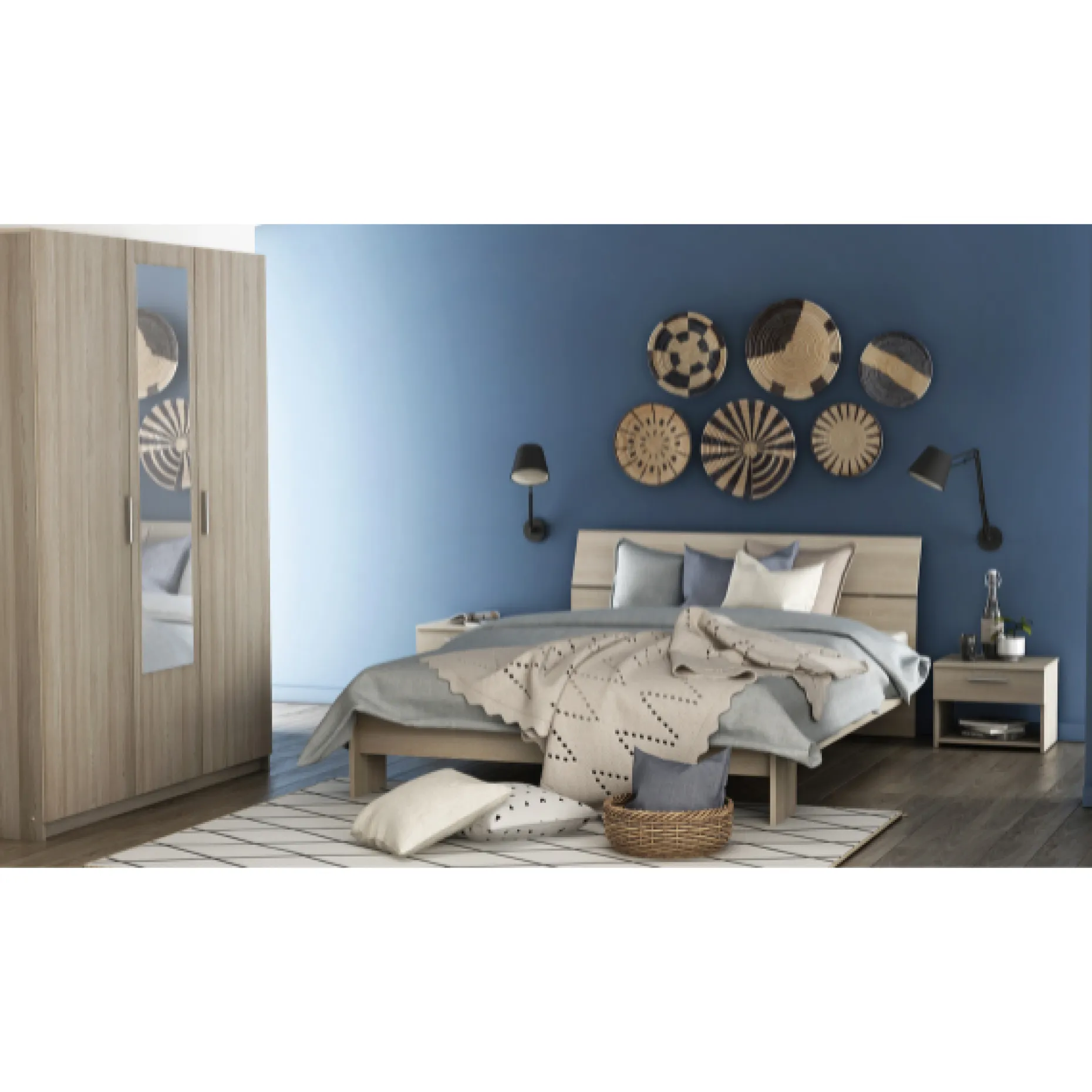 Bett Prya 140 x 190/200 cm-Shannon Eiche