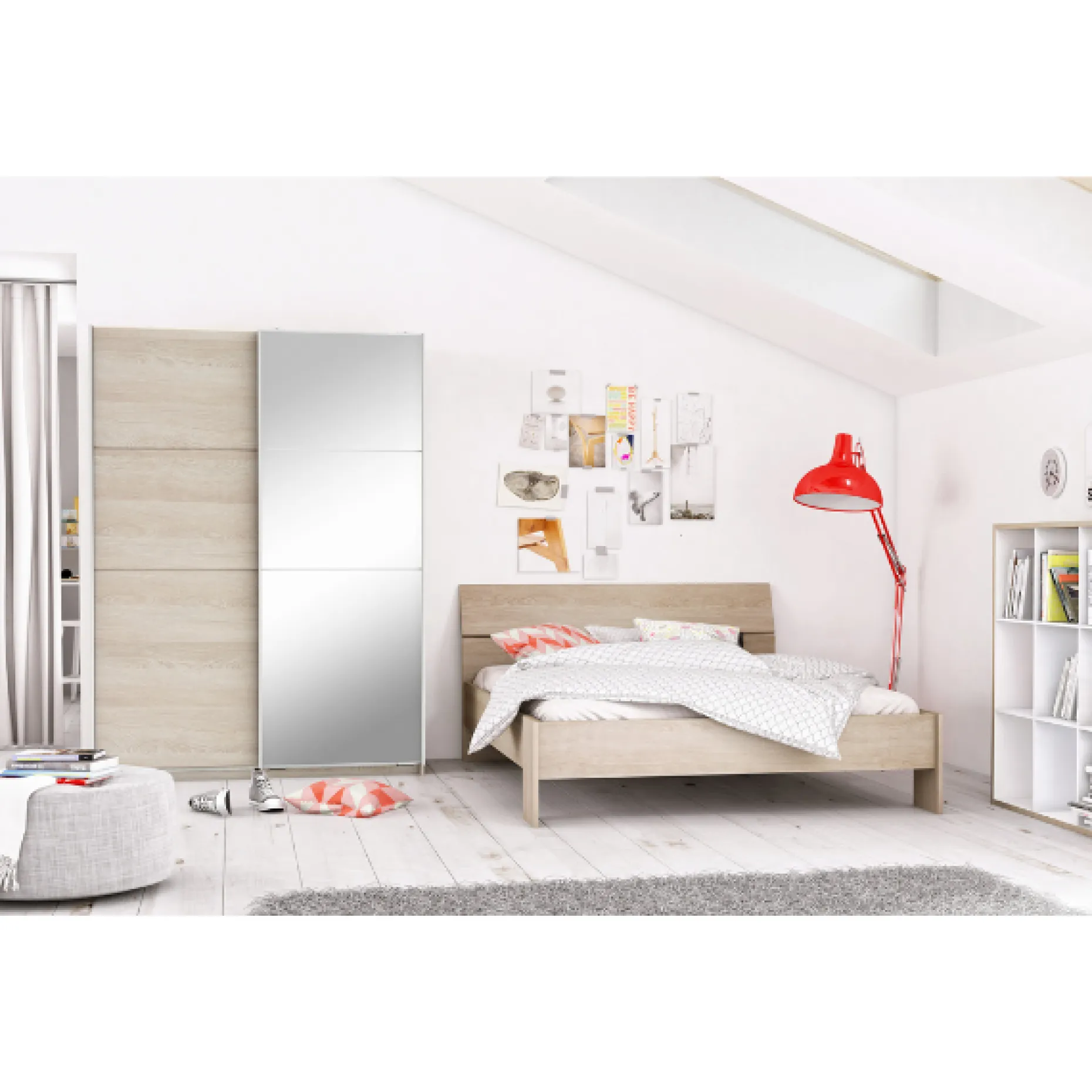Bett Prya 140 x 190/200 cm-Shannon Eiche