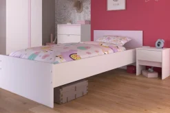 Bett Rue 90x190 - weiß/grau oder weiß/rosa