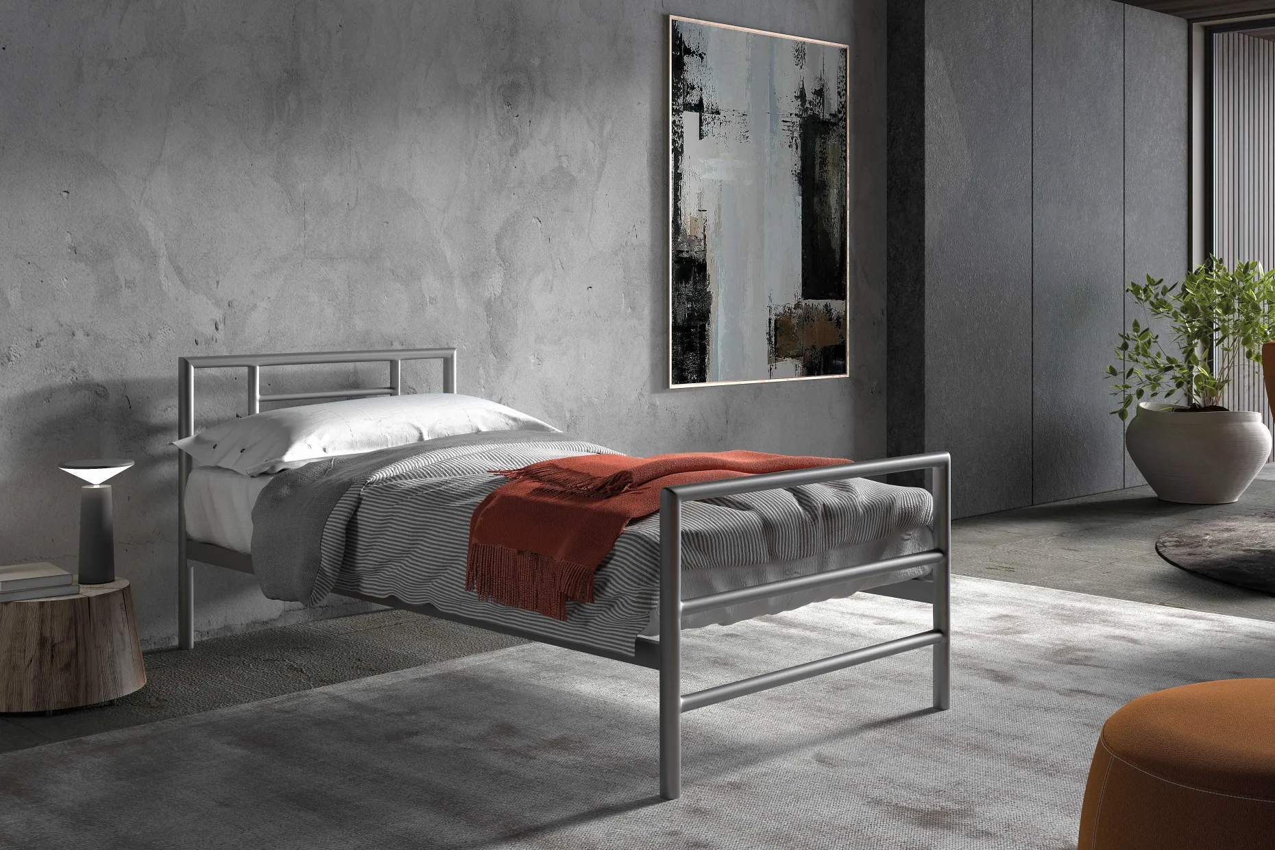 Bett Sandro 90 x 200 cm - grau