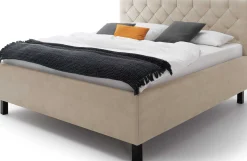 Bett San Marino 180x200cm mit Stauraum Kunstleder - beige/schwarz