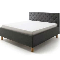 Bett San Marino 160x200cm mit Stauraum Kunstleder - anthrazit/eik