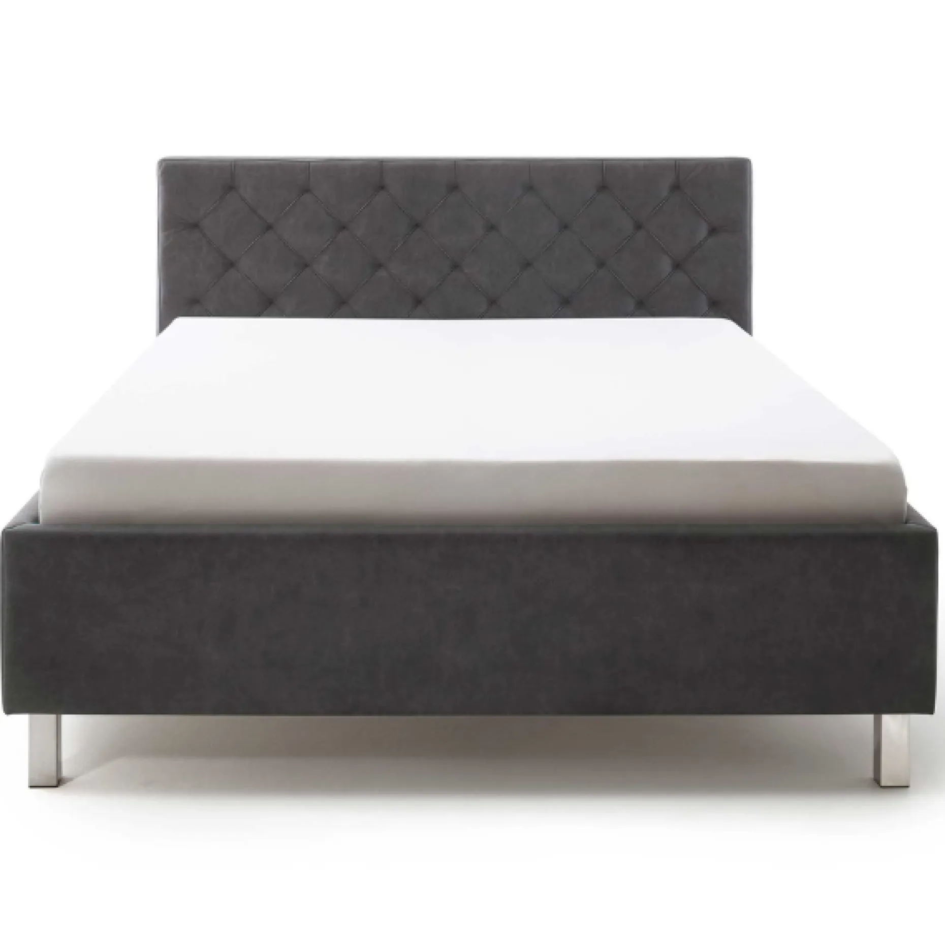 Bett San Marino 160x200cm mit Stauraum Kunstleder - anthrazit/chrom