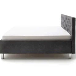 Bett San Marino 160x200cm mit Stauraum Kunstleder - anthrazit/chrom