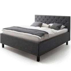 Bett San Marino 180x200cm mit Stauraum Kunstleder - anthrazit/schwarz