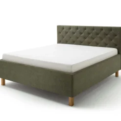 Bett San Marino 160x200cm mit Stauraum Kunstleder - grün/eiche