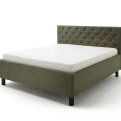 Bett San Marino 160x200cm mit Stauraum Kunstleder - grün/schwarz