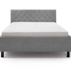 Bett San Marino 160x200cm mit Stauraum Kunstleder - grau/schwarz