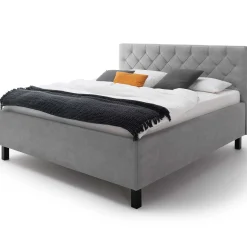 Bett San Marino 180x200cm mit Stauraum Kunstleder - grau/schwarz