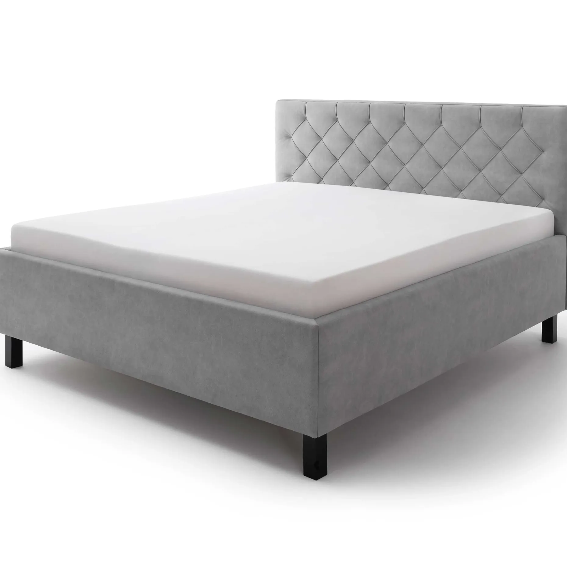 Bett San Marino 180x200cm mit Stauraum Kunstleder - grau/schwarz
