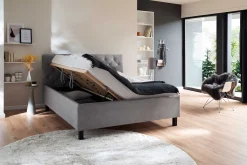 Bett San Marino 180x200cm mit Stauraum Kunstleder - grau/schwarz