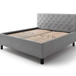 Bett San Marino 180x200cm mit Stauraum Kunstleder - grau/schwarz