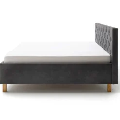 Bett San Marino 180x200cm mit Stauraum Kunstleder - anthrazit/eik