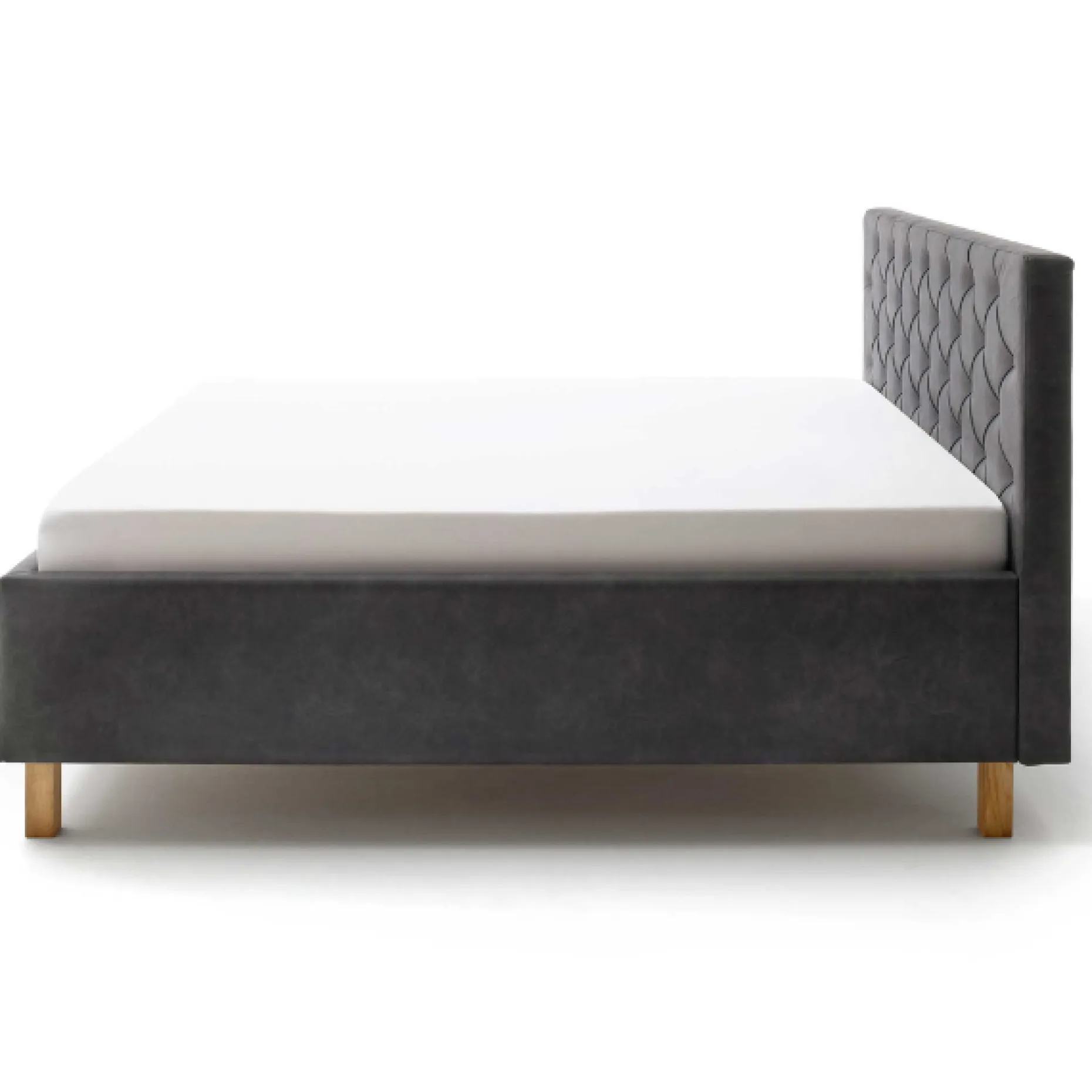 Bett San Marino 180x200cm mit Stauraum Kunstleder - anthrazit/eik