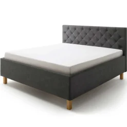 Bett San Marino 180x200cm mit Stauraum Kunstleder - anthrazit/eik