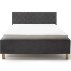 Bett San Marino 180x200cm mit Stauraum Kunstleder - anthrazit/eik