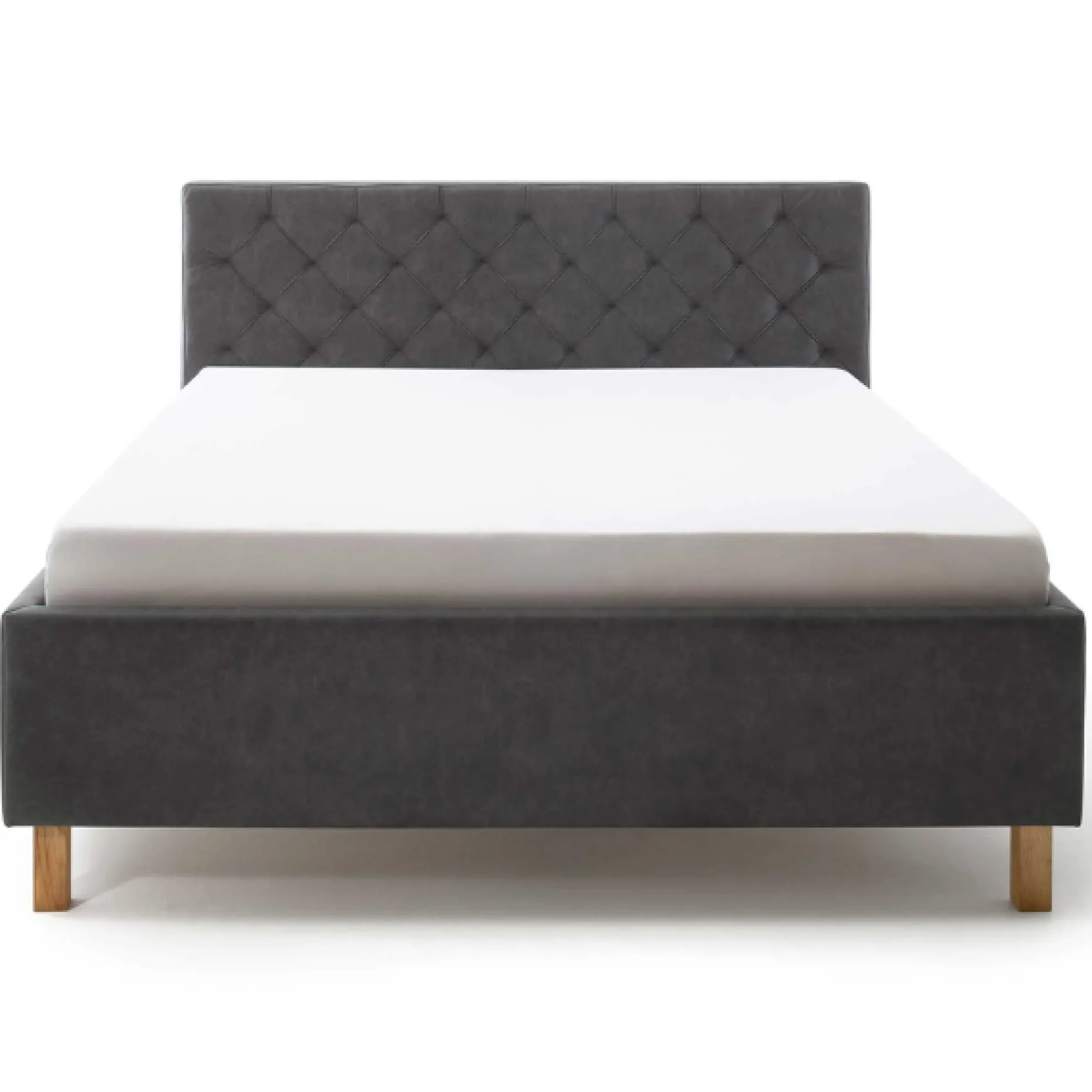 Bett San Marino 180x200cm mit Stauraum Kunstleder - anthrazit/eik