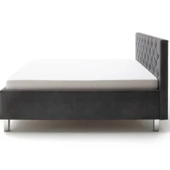 Bett San Marino 180x200cm mit Stauraum Kunstleder - anthrazit/chrom