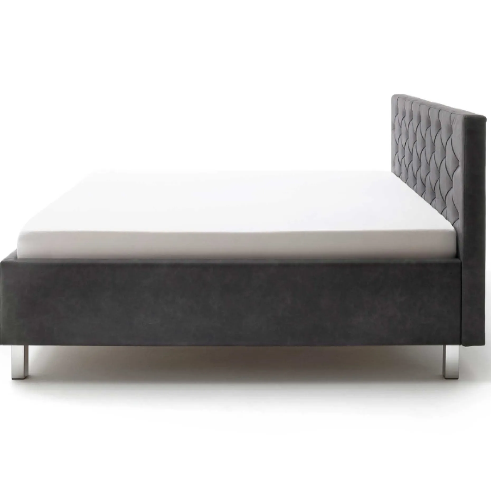 Bett San Marino 180x200cm mit Stauraum Kunstleder - anthrazit/chrom