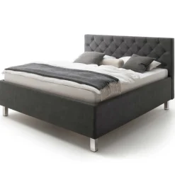 Bett San Marino 180x200cm mit Stauraum Kunstleder - anthrazit/chrom