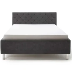 Bett San Marino 180x200cm mit Stauraum Kunstleder - anthrazit/chrom