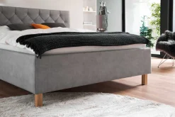 Bett San Marino 180x200cm mit Stauraum Kunstleder - grau/gelb