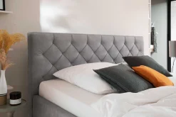 Bett San Marino 180x200cm mit Stauraum Kunstleder - grau/gelb