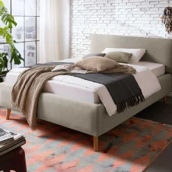 Bett Tony140x200cm mit Stauraum - taupe