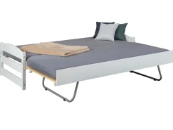 Bett Vindas 90x200 mit höhenverstellbarem Gästebett - weiß