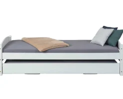 Bett Vindas 90x200 mit höhenverstellbarem Gästebett - weiß