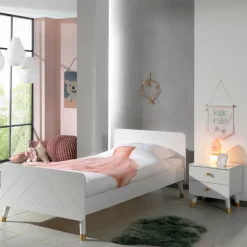 Kinder Vipack Bett 90x200 cm mit Lattenrost und Nachttisch Billy-