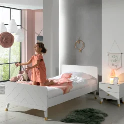 Kinder Vipack Bett 90x200 cm mit Lattenrost und Nachttisch Billy-