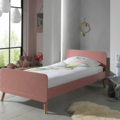 Kinder Vipack Bett 90x200 cm mit Lattenrost und Nachttisch Billy-pink