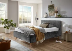 Bett Younes 140x200cm mit Stauraum - anthrazit