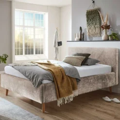 Bett Younes 140x200cm mit Stauraum - beige