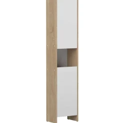 Biarritz Säulenschrank 2 Türen - weiß/eiche