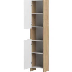 Biarritz Säulenschrank 2 Türen - weiß/eiche