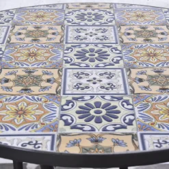 Sens-Line Bistro-Set Lina - schwarz/Keramikfliesen