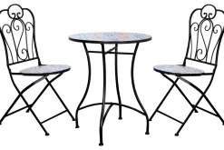 Sens-Line Bistro-Set Lina - schwarz/Keramikfliesen