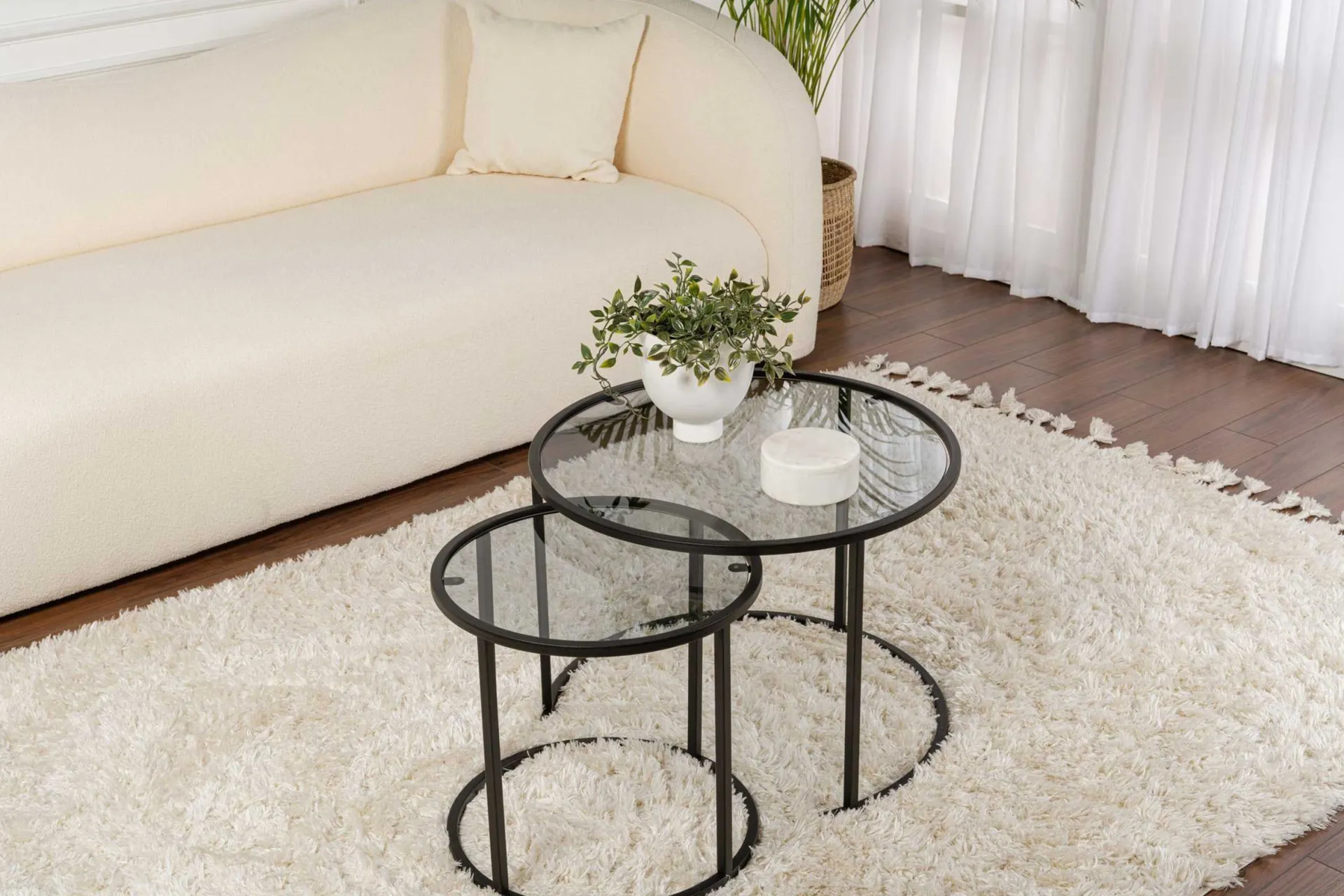 Emob Black-Grey-60-42 Couchtisch-Set | 100 % METALL |