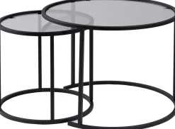 Emob Black-Grey-60-42 Couchtisch-Set | 100 % METALL |