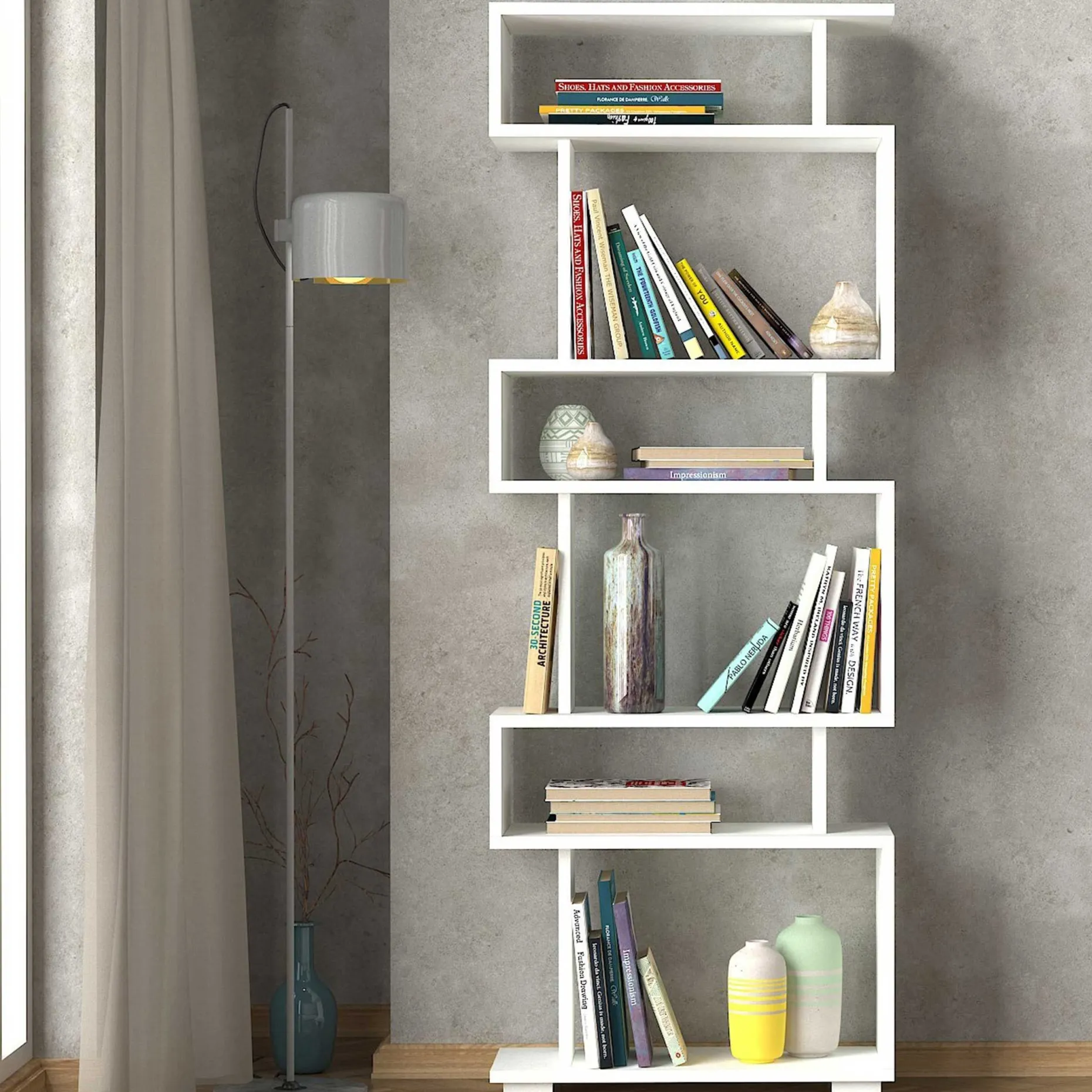 Blok Bücherregal | 100 % MELAMIN | Weiß