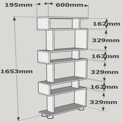 Blok Bücherregal | 100 % MELAMIN | Weiß