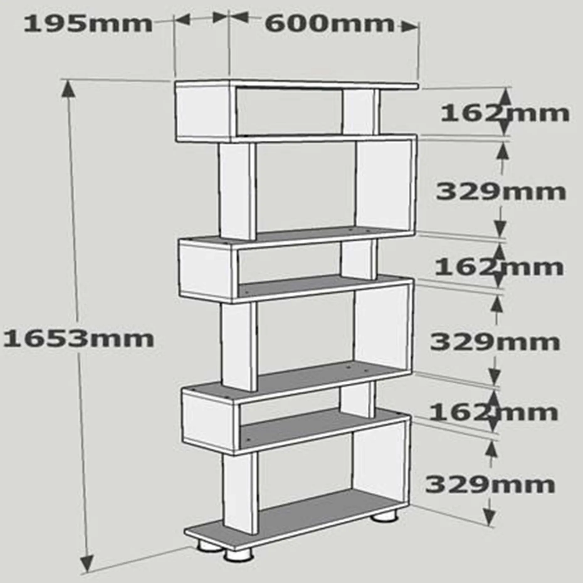 Blok Bücherregal | 100 % MELAMIN | Weiß